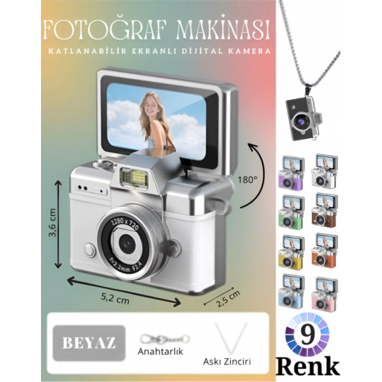 VLOGIX PRO FLIP CAM Kamera fotoğraf makinesi (BEYAZ)