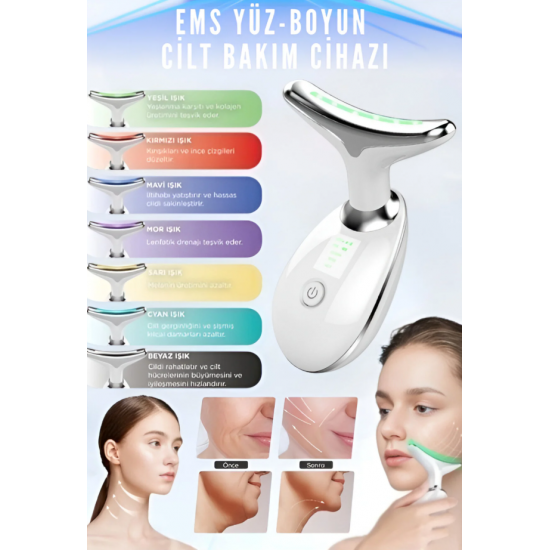 Yüz Boyun Ems Güzellik Cihazı Gıdık Sarkma Kırışıklık Ince Çizgi Giderici Cilt Sıkılaştırıcı Aleti