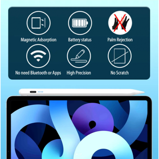 Şarjlı Dokunmatik Kalem iOS Android Windows Uyumlu Tablet Telefon iPad Yazı Çizim Kalemi