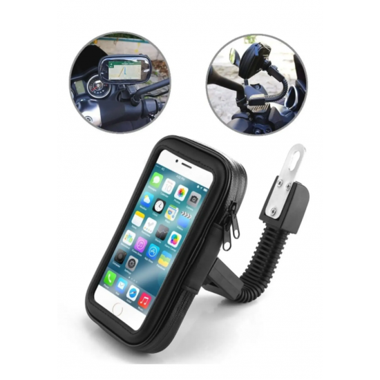 Motosiklet Bisiklet Telefon Tutucu Ayna Bağlantılı Su Geçirmez Kılıf Motor Tutacağı