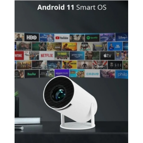 4K Android Led Projektör 1280*720P Taşınabilir Ev Sinema Projeksiyonu Wifi Akıllı Görüntü Sistemi
