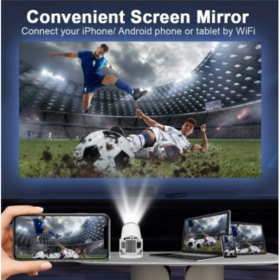4K Android Led Projektör 1280*720P Taşınabilir Ev Sinema Projeksiyonu Wifi Akıllı Görüntü Sistemi