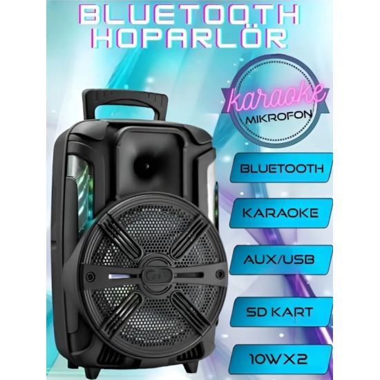 Bluetooth Hoparlör Ledli Speaker Ses Bombası Aux Ses Sistemi Işıklı Ses Bombası