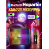 Mini Kablosuz Mikrofonlu Bluetooth Hoparlör Multi-Medya Karaoke RGB LED Su Geçirmez Ses Bombası
