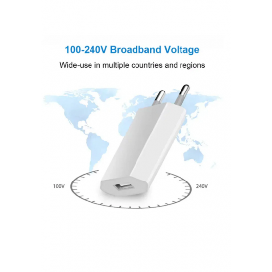 Tüm Cihazlara Uyumlu 100-200V 5W USB Şarj Aleti Adaptörü Başlığı