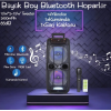 Büyük Boy Karaoke Speaker Mikrofonlu Bluetooth Hoparlör Extra Bass-Tweeter Subwoofer Ses Bombası