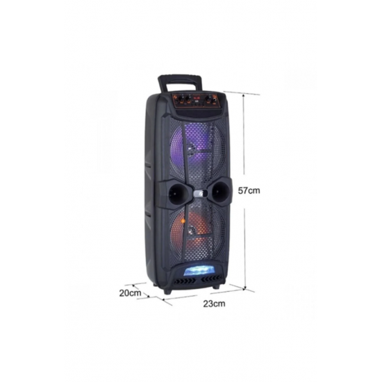 Büyük Boy Karaoke Speaker Mikrofonlu Bluetooth Hoparlör Extra Bass-Tweeter Subwoofer Ses Bombası