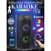 Bluetooth Hoparlör Kablosuz Mikrofonlu Karaoke Speaker Ses Bombası RGB Işıklı Radyo Usb Sd Girişli