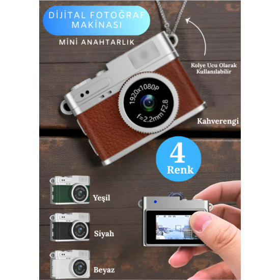 LUMIXA MINI PRO CAM  “Premium Kreatör Kamerası”  fotoğraf makinesi (KAHVERENGİ)