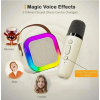 Mini Karaoke Bluetooth Hoparlör 2x Kablosuz Mikrofonlu Rgb Led Işıklı 5 Efektli Şarjlı Ses Bombası