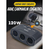 3 lü Çakmak Soketi 120W Çakmaklık Çoğaltıcı 1Usb 2Type-C Araç Şarj Cihazı Çakmak Çoklayıcı Çoğaltıcı