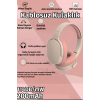 Bluetooth Kulaklık iOS Android Uyumlu Yüksek Ses Kalitesi Mikrofonlu Oyuncu SD Kartlı Pembe