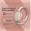 Bluetooth Kulaklık iOS Android Uyumlu Yüksek Ses Kalitesi Mikrofonlu Oyuncu SD Kartlı Pembe
