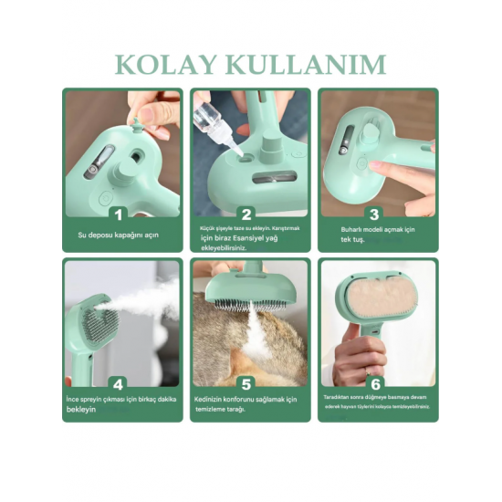 Kedi,Köpekler İçin Şarjlı Buharlı Tüy Toplama Temizleme Makinesi Masaj Etkili, Sessiz sulu