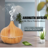 Ahşap görünümlü Aromatik Difüzör Ultrasonik 7 Renk Led Işıklı Ev Oda Kokusu Hava Nemlendirici