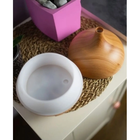 Ahşap görünümlü Aromatik Difüzör Ultrasonik 7 Renk Led Işıklı Ev Oda Kokusu Hava Nemlendirici