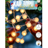 Kar Topu Led Işık 4 Metre 20 Led 2x Pilli Süsleme Yılbaşı Aydınlatma Sarkıt Dizeleri Gün Işığı
