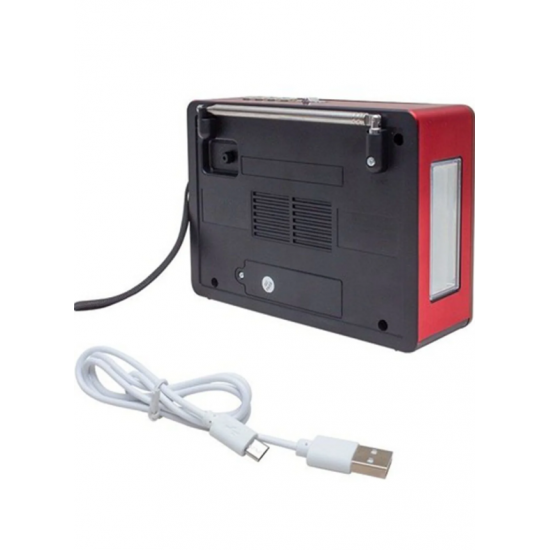 Nostaljik Vintage Tam Bant Fm Radyo USB/AUX/SD Retro Bluetooth Hoparlör Saatli Fenerli Müzik Kutusu