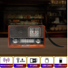 Nostaljik Vintage Tam Bant Fm Radyo USB/AUX/SD Retro Bluetooth Hoparlör Saatli Fenerli Müzik Kutusu