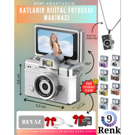 VLOGIX PRO FLIP CAM Kamera fotoğraf makinesi (BEYAZ)