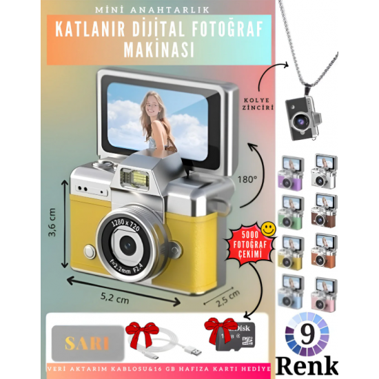 VLOGIX PRO FLIP CAM Kamera fotoğraf makinesi (SARI)
