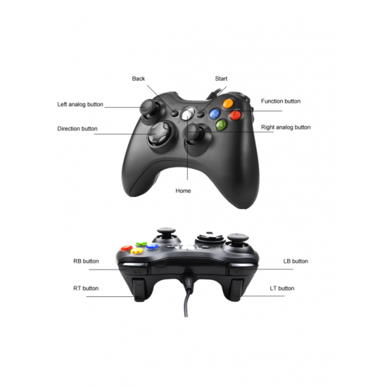 Usb Kablolu Kol Gamepad Xbox 360 Uyumlu Analog Controller Joypad Konsolu Oyun Için Joystick Kumanda