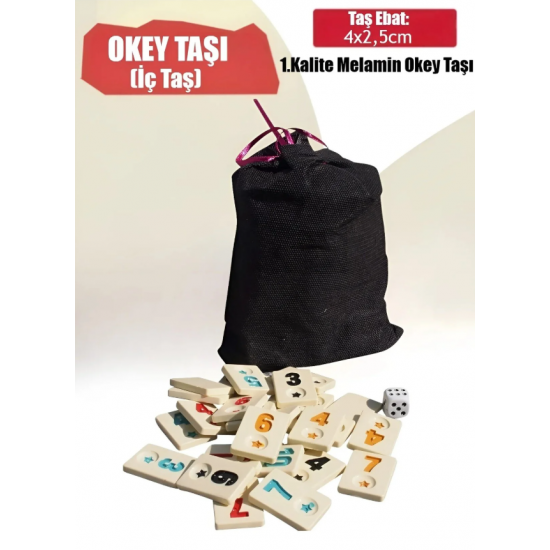 Dayan marka Okey Takımı Taşları Kaliteli Melamin Okey Taşı Kılıflı İç Taş Seti