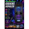Büyük Boy Karaoke Speaker Mikrofonlu Bluetooth Hoparlör Extra Bass-Tweeter Subwoofer Ses Bombası