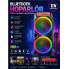 Büyük Boy Party Box Bluetooth Hoparlör Taşınabilir Şarjlı Kablosuz Karaoke Mikrofonlu Ses Sistemi