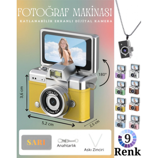 VLOGIX PRO FLIP CAM Kamera fotoğraf makinesi (SARI)