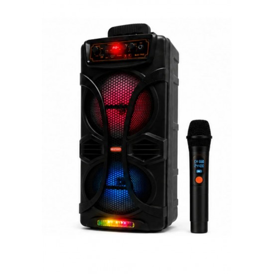 Büyük Boy Karaoke Speaker Mikrofonlu Bluetooth Hoparlör Extra Bass-Tweeter Subwoofer Ses Bombası