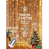300 Ledli 10 Sarkıt Perde Led Işık-8 Fonksiyon, Uzaktan Kumandalı, 3x3 Metre
