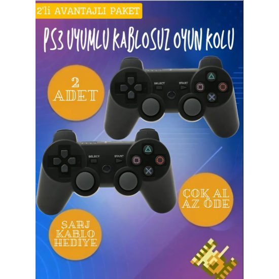 2li Ps3 Kablosuz Analog Oyun Kolu Dualshock Oyuncu Konsol Wireless Joystick Double Kumanda