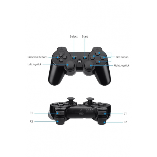 2li Ps3 Kablosuz Analog Oyun Kolu Dualshock Oyuncu Konsol Wireless Joystick Double Kumanda