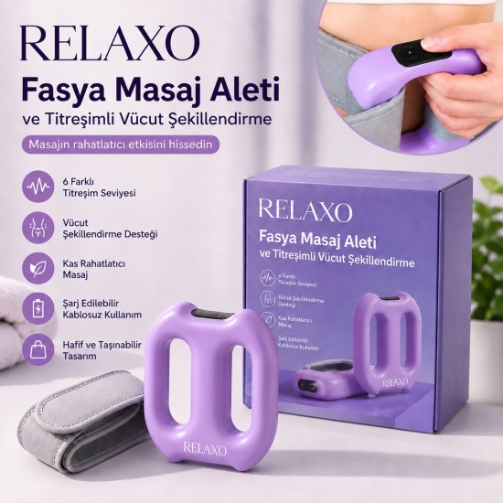 RELAXO Şarjlı Fasya Titreşimli Masaj Halkası Elektrikli Taşınabilir Tüm Vücut Kas Masaj Aleti BLK146