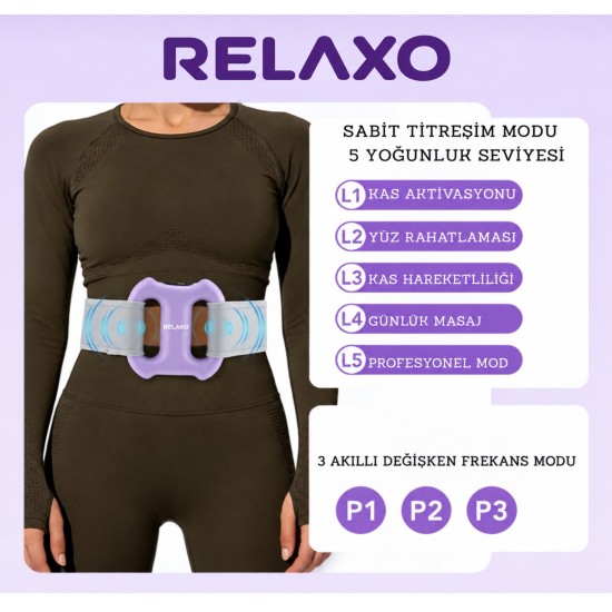 RELAXO Şarjlı Fasya Titreşimli Masaj Halkası Elektrikli Taşınabilir Tüm Vücut Kas Masaj Aleti BLK146