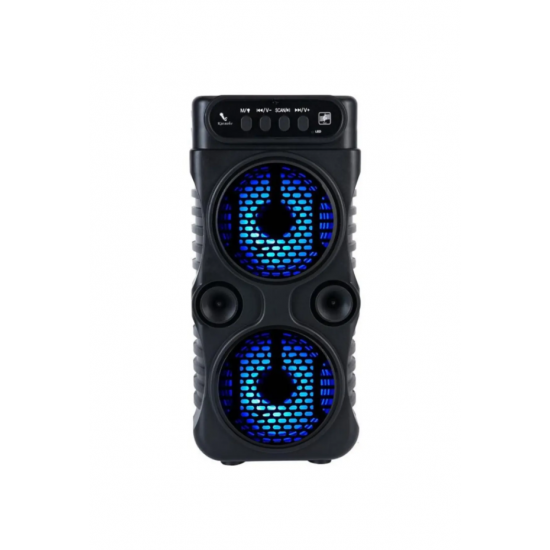 Karaoke Bluetooth Hoparlör Taşınabilir Kablosuz Usb SubWoofer RGB Işık Fm Sd Mikrofonlu Ses Bombası