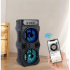 Karaoke Bluetooth Hoparlör Taşınabilir Kablosuz Usb SubWoofer RGB Işık Fm Sd Mikrofonlu Ses Bombası