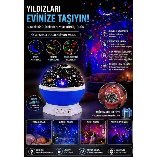 AstroGlow Elite Projektör Gece Lambası