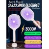 Şarjlı Sinek Öldürücü Sivrisinek Raketi Elektrikli Karasinek Haşere Kovucu Mor Işıklı Sineklik Aleti