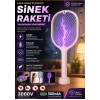 Şarjlı Sinek Öldürücü Sivrisinek Raketi Elektrikli Karasinek Haşere Kovucu Mor Işıklı Sineklik Aleti